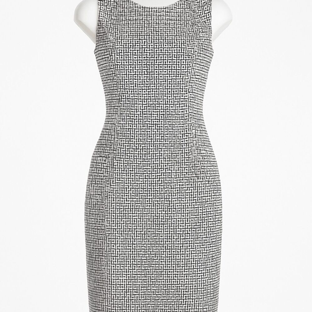 Calvin Klein Women's Size 8 Sleeveless Sheath Body Con Work Dress Geometric